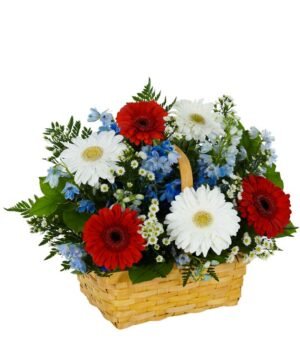 Red White & Blue in Basket
