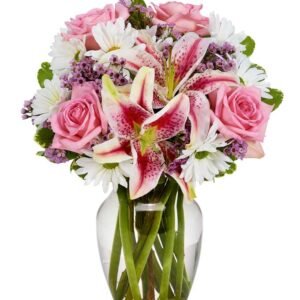 The Roses and Lily Joy Bouquet
