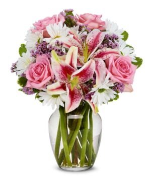 The Roses and Lily Joy Bouquet