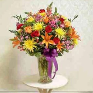 Multicolor Bright Large Sympathy Vase Arrangement