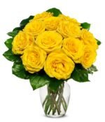 bouquet of solid yellow roses