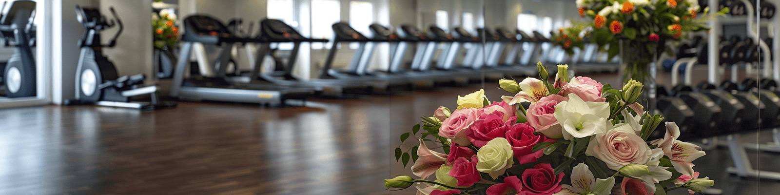 flowers in the gym