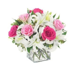 Lovely Lily & Pink Rose Cube