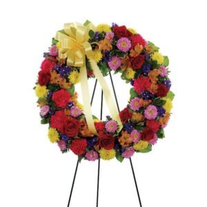 Multi-Colored Standing Sympathy Wreath