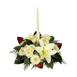 White Magnolia Christmas Centerpiece
